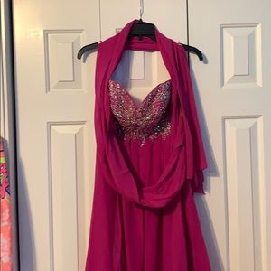 Size 5/6 pink strapless prom dress